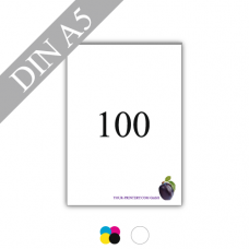Adhesive note pad | 80gsm natural paper white | DIN A5 | 4/0-coloured | 100 sheets